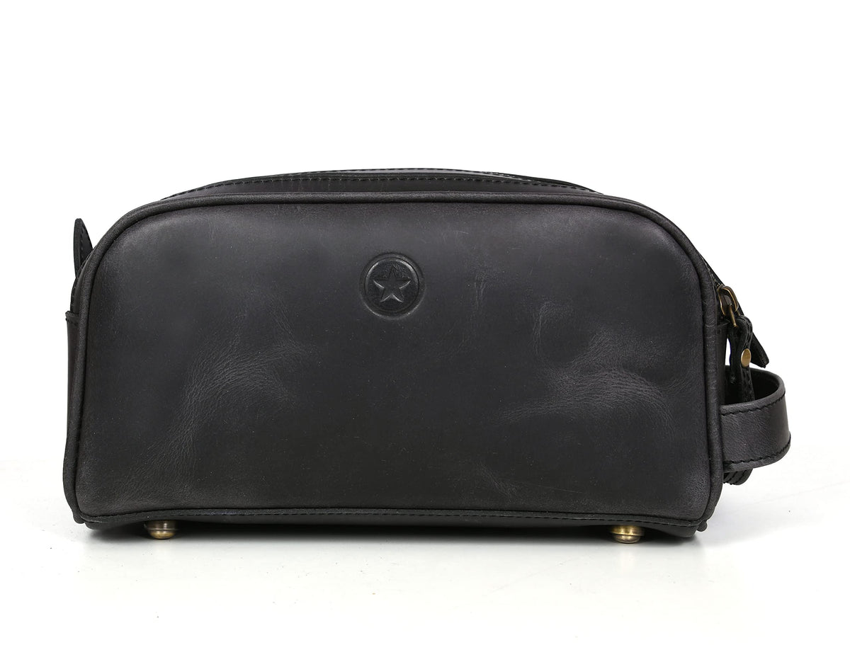 Aaron Leather Goods Vendimia Estilo YKK metal zip for smooth travel use.