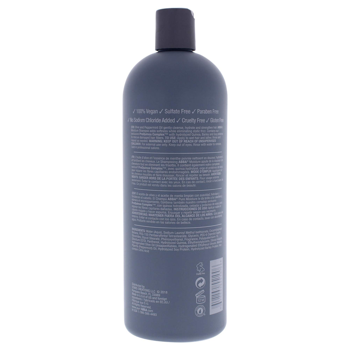 Close-up of ProQuinoa Complex ingredients in ABBA Moisture Shampoo.