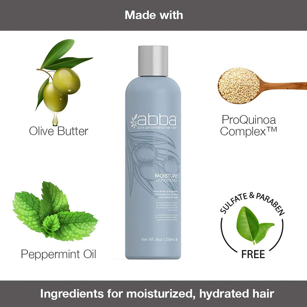 Soft, manageable hair after using ABBA Moisture Shampoo.