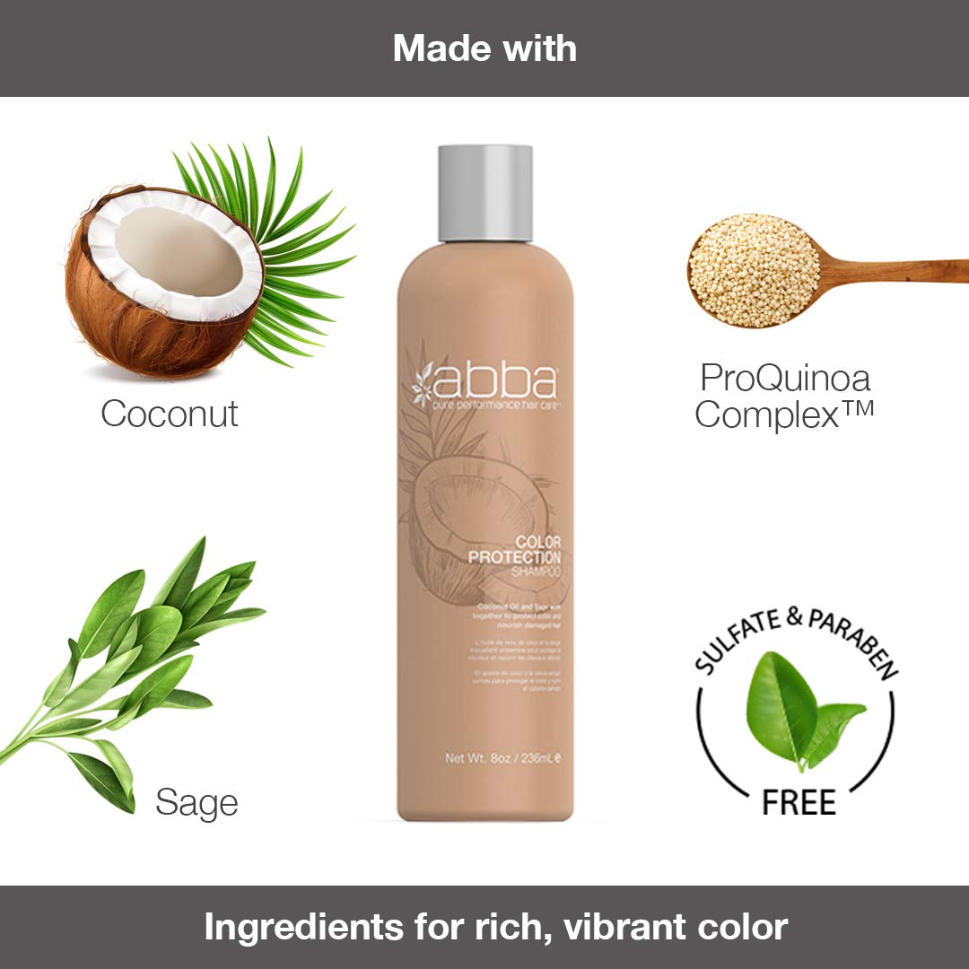 ABBA Pure Color Protection Shampoo being applied to damp hair.