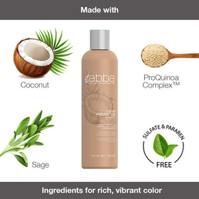ABBA Pure Color Protection Shampoo being applied to damp hair.