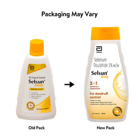 Abbott Selsun Daily 2x120ml pack displayed for regular dandruff care