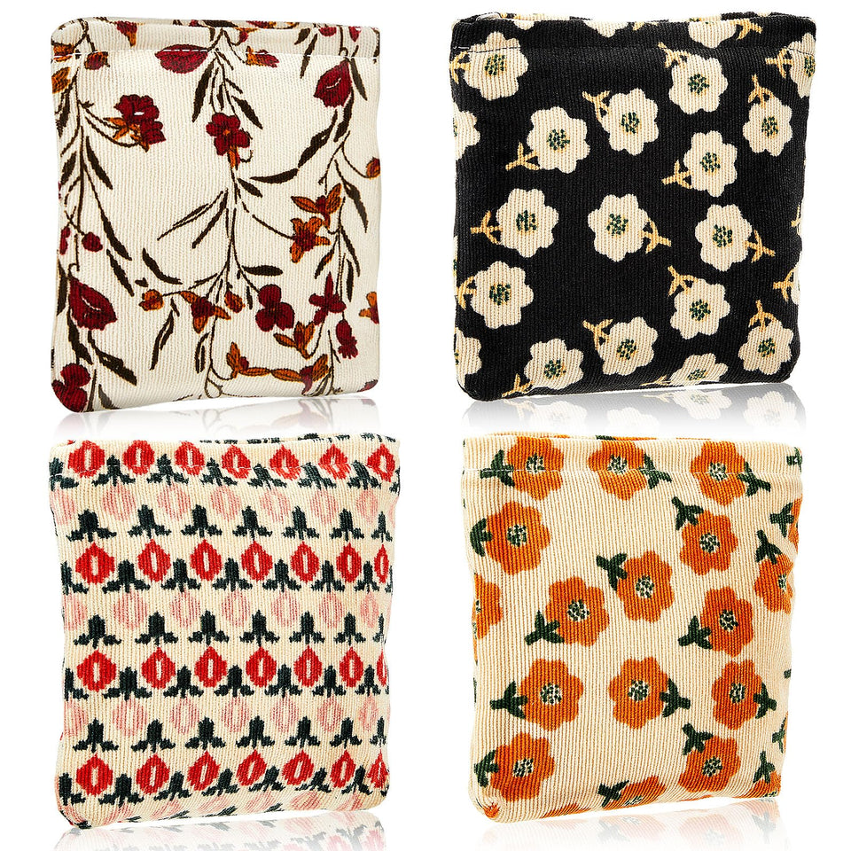 Abbylike four-pack corduroy makeup bags for purse organization and gifting.