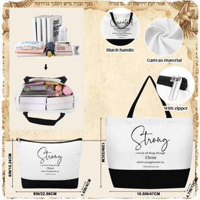 Abbylike canvas cosmetic bag 9x6x1.6 inches, compact and roomy.