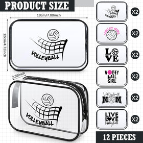 Abbylike volleyball cosmetic bag close-up of clear PVC material showing durability and visibility