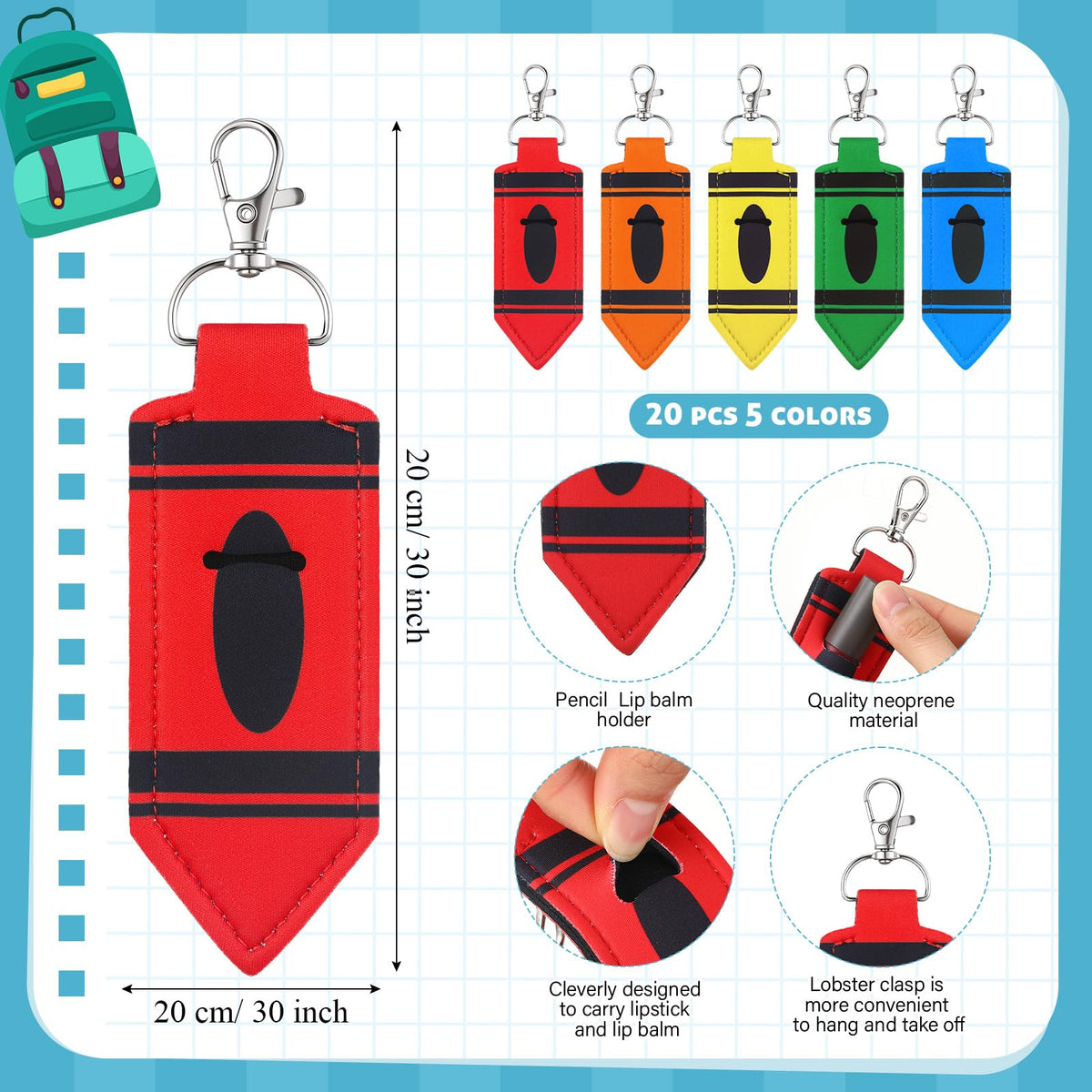 Abbylike compact lip gloss keychain keeps essentials organized on the go.