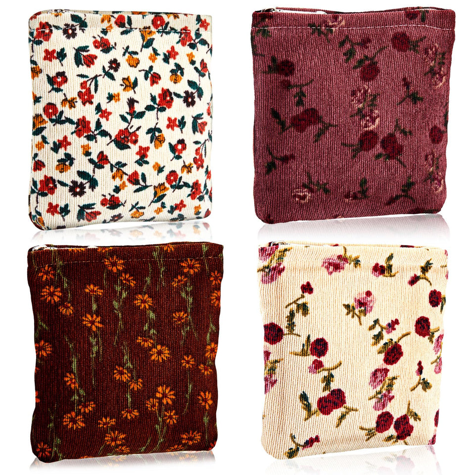 Abbylike four-piece corduroy makeup bags set keeps essentials organized on the go.