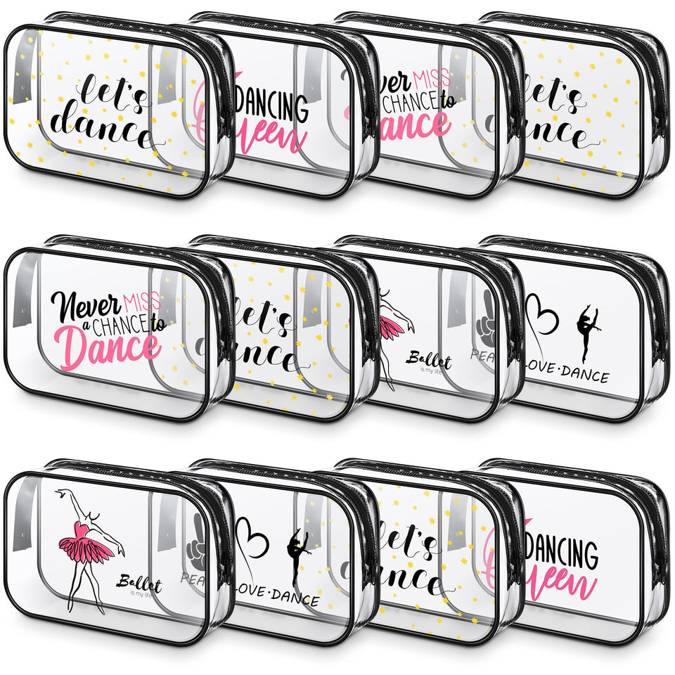 Abbylike dance team bags with clear design for quick makeup access during practice