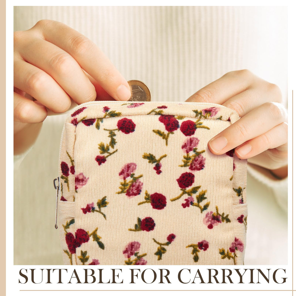 Abbylike floral pattern pouch with feminine design for gifting or daily use.