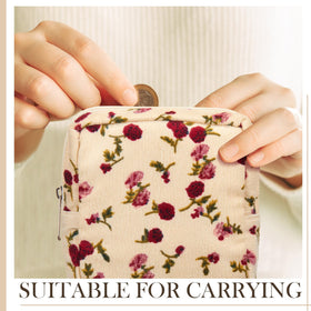 Abbylike floral pattern pouch with feminine design for gifting or daily use.