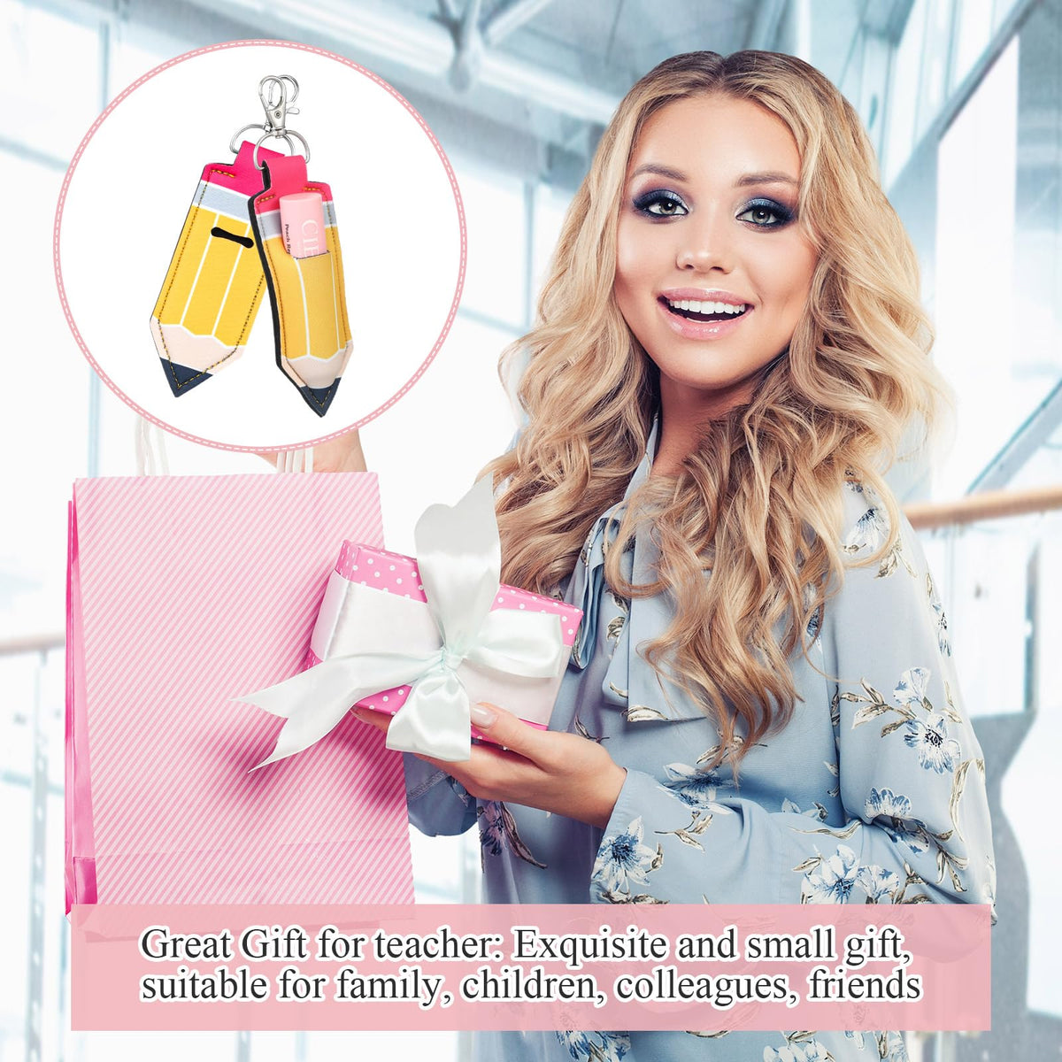 Abbylike neoprene lip balm holder keychain protects contents and travels well.