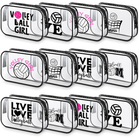Abbylike volleyball theme cosmetic bag 12-pack ensemble for team gifts