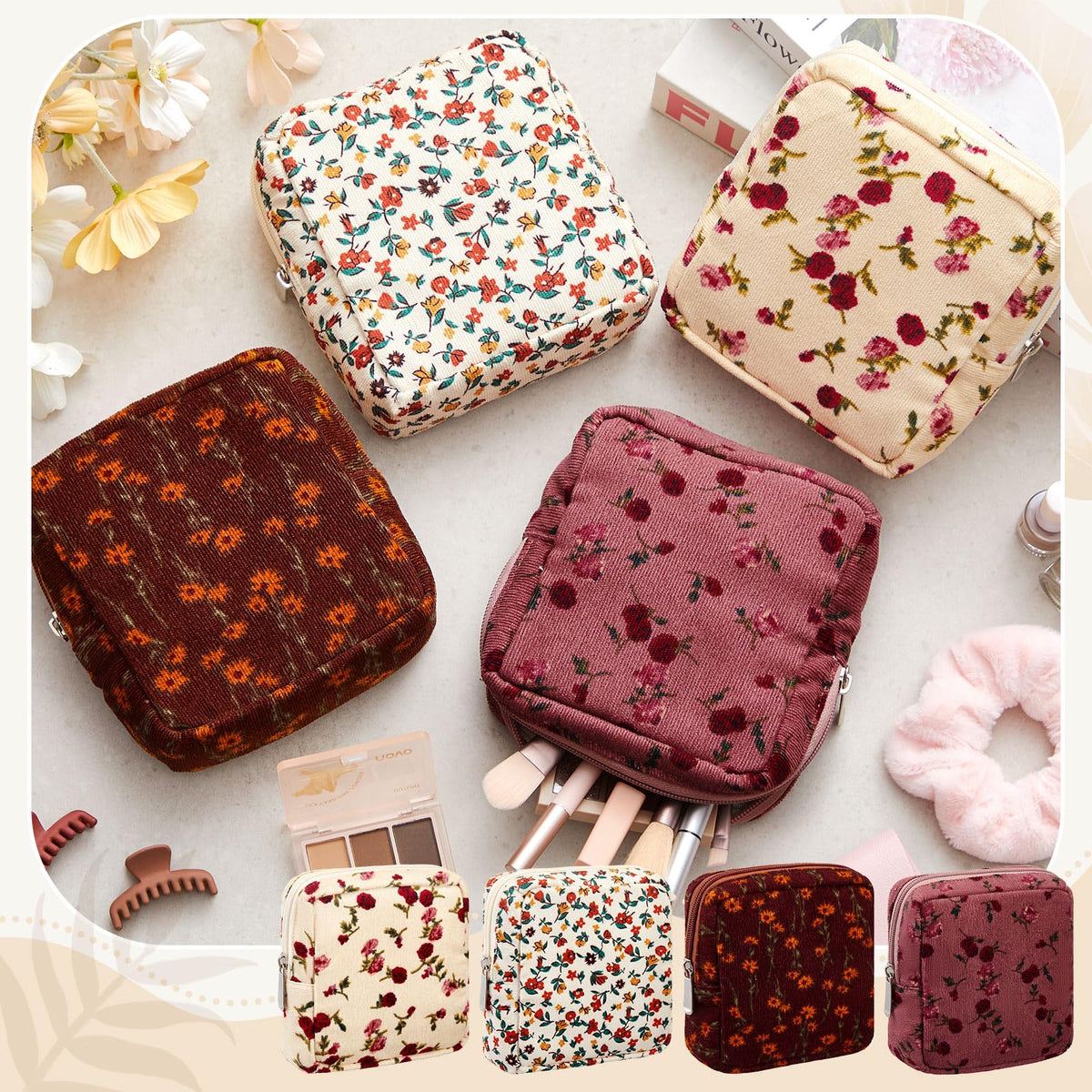 Abbylike zippered mini pouch 5x5, ideal for coins and cosmetics.