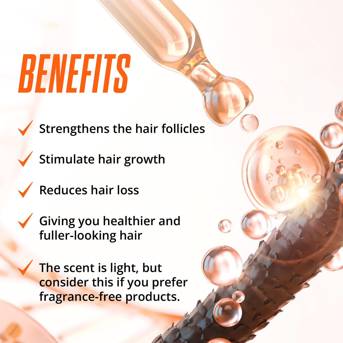 ABERA biotin and castor oil ingredients graphic highlighting natural growth support