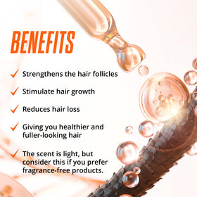 ABERA biotin and castor oil ingredients graphic highlighting natural growth support