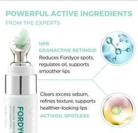 ABERA Fordyce Cream application scene shows gentle lip coverage.