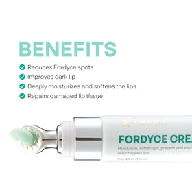 ABERA Fordyce Cream lip swatch demonstrates all-day moisture.