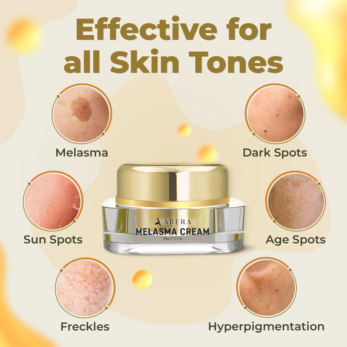 ABERA Melasma Cream applied to the arm for multi-area care