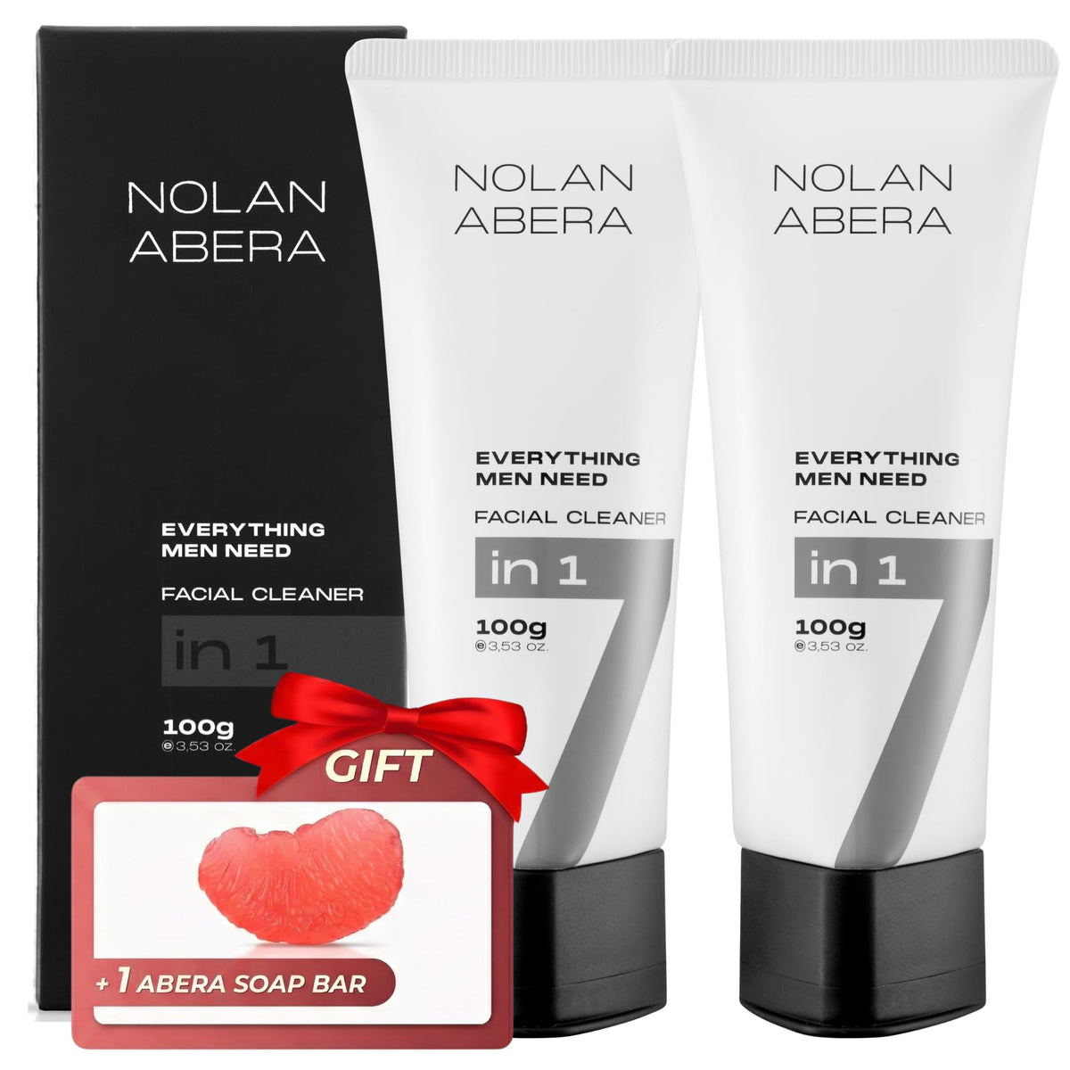 ABERA Nolan daily cleanser bottle shows refreshing morning wash for all skin types