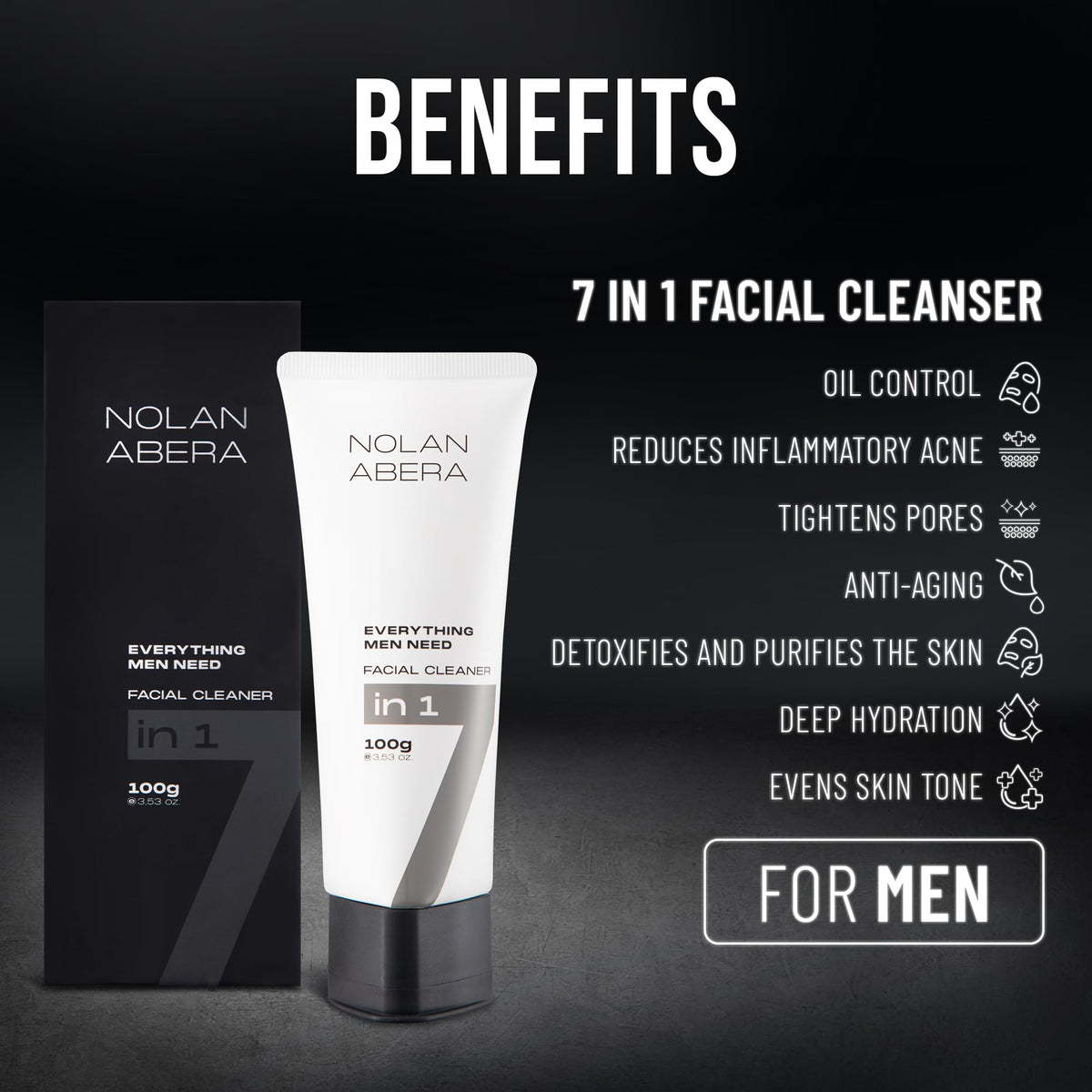 ABERA Nolan daily cleanser pump-action dispensing for quick daily use