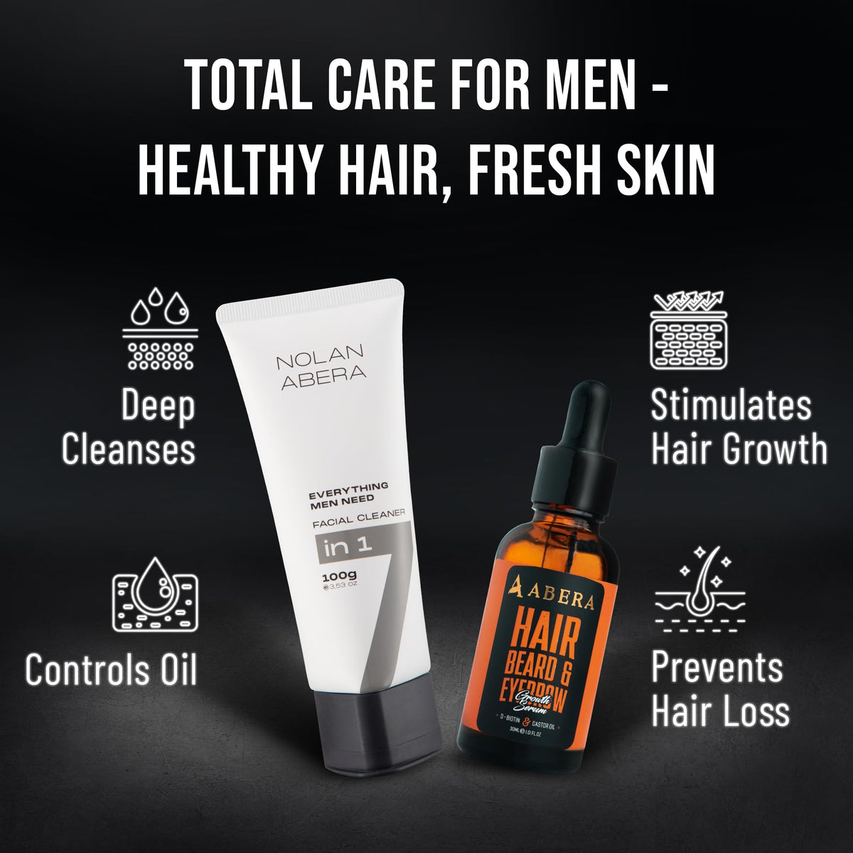ABERA Nolan daily cleanser soy extract image suggests hydration and skin comfort