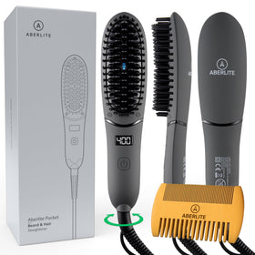 Aberlite Pocket beard straightener; compact design for easy home and travel grooming.