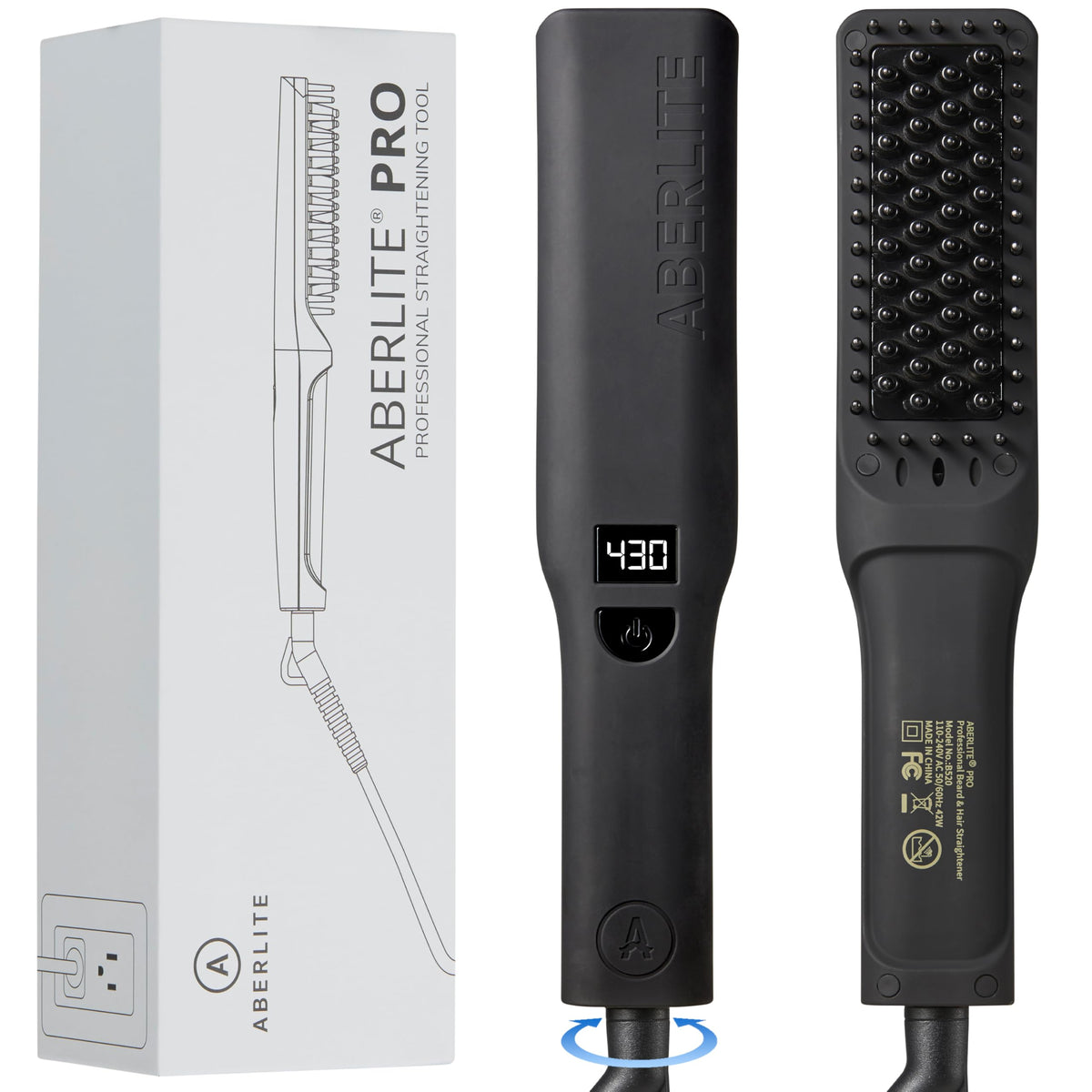 Aberlite Pro beard straightener setup ready for styling