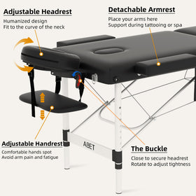 ABET massage table 3.4-inch padding offers gentle support for clients