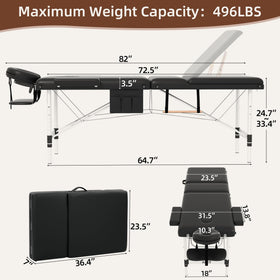ABET massage table aluminum feet provide a sturdy, durable frame