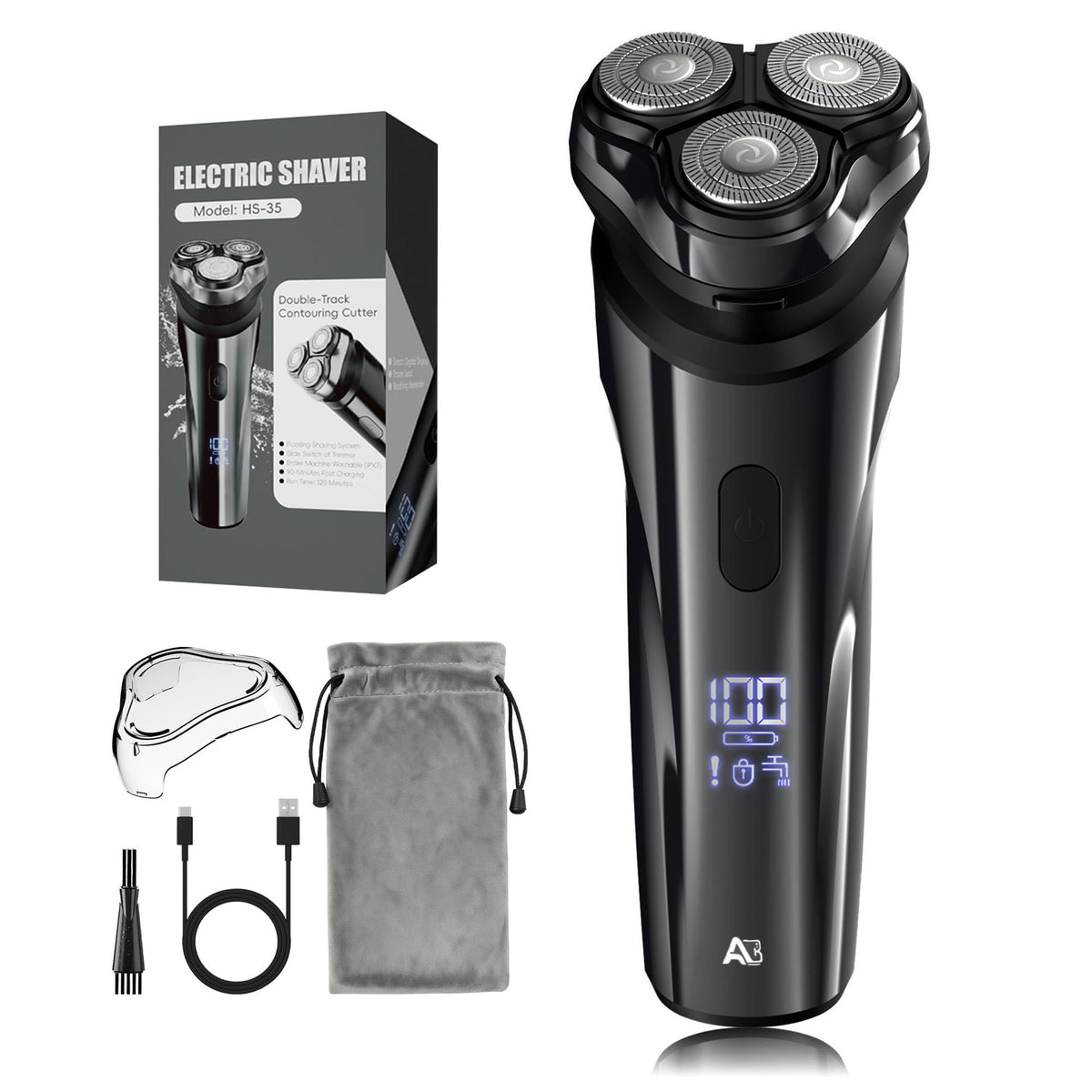 ABGAB electric shaver with 4D floating head for a close, comfortable shave.