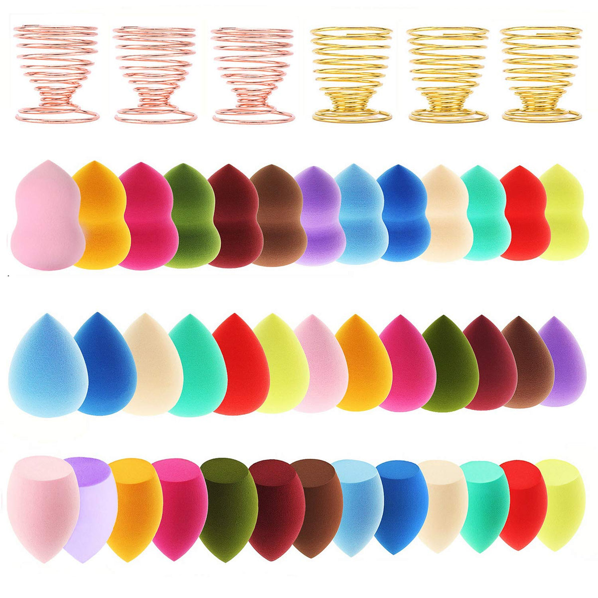 Abgream teardrop sponges in multiple colors for precise powder application and blending