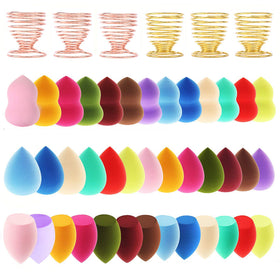 Abgream teardrop sponges in multiple colors for precise powder application and blending
