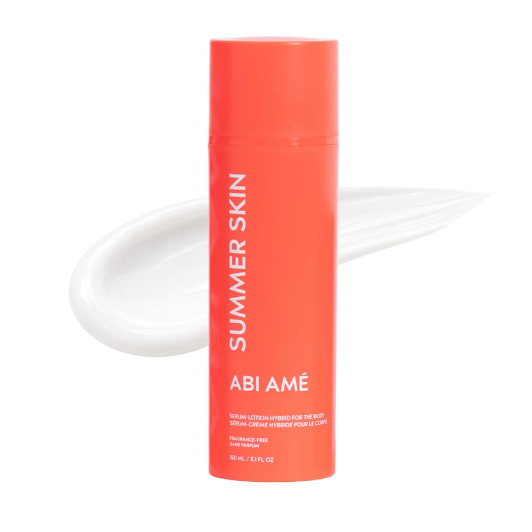ABI AME Summer Skin bottle pour demonstrates quick absorption and lightweight hydration.