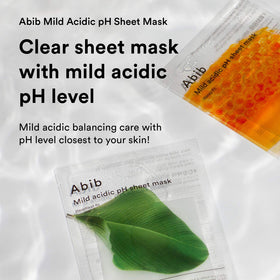 Abib ALBAM sheet texture close-up demonstrates bamboo and albumin benefits for absorption.