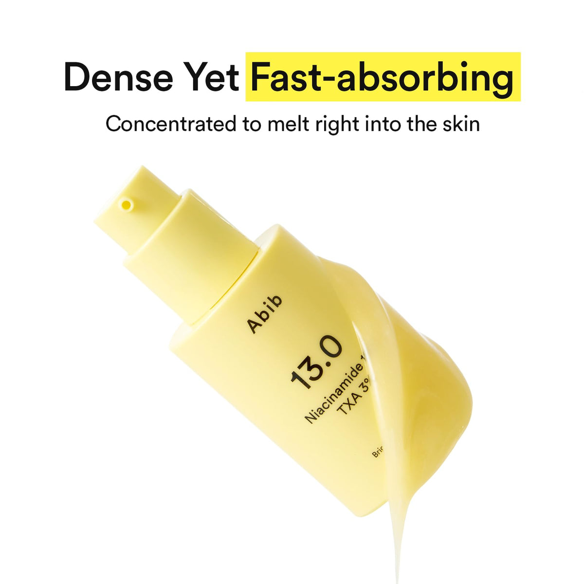 Single pump of Abib Bright Force Serum ready for application