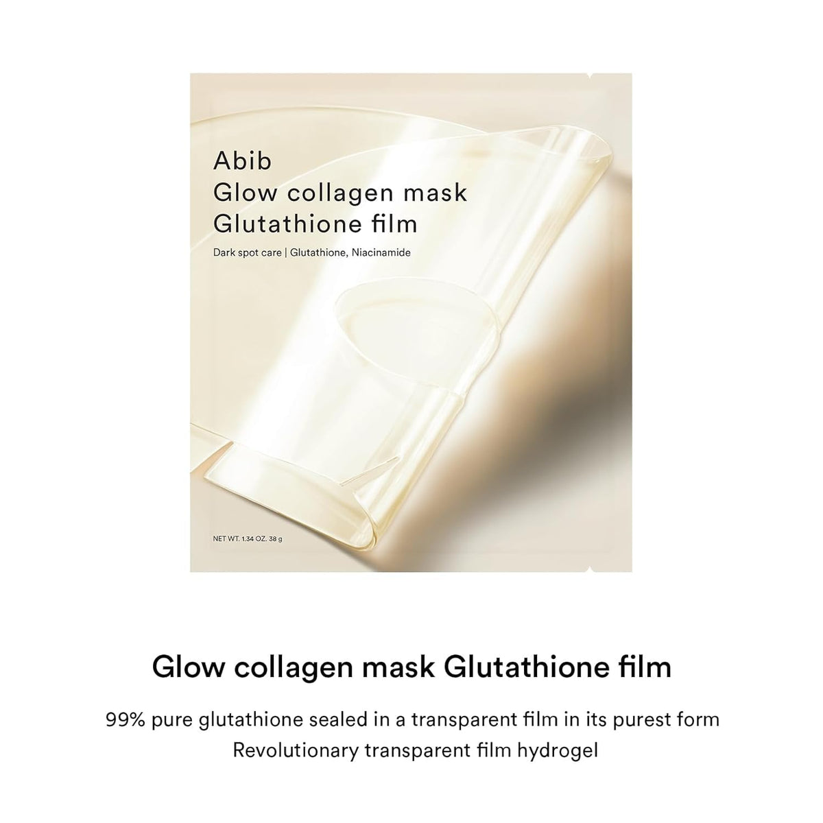 Abib Glow Collagen Mask with hyaluronic acid for deep moisture and plump skin
