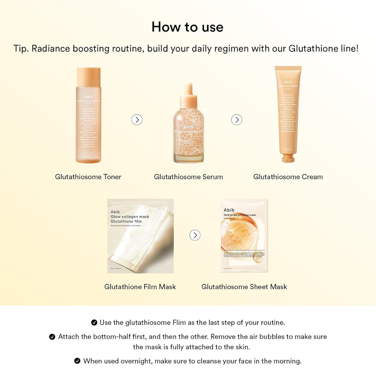 Four-sheet Abib Glow Mask packaging for easy routine use