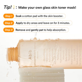 Abib Glutathiosome Dark Spot Toner near a mirror demonstrates daily routine