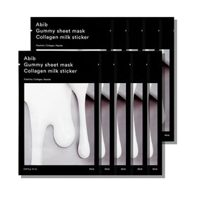 Abib Gummy Sheet Mask Milk Sticker 10 Sheets pack with hydration and elasticity benefits.