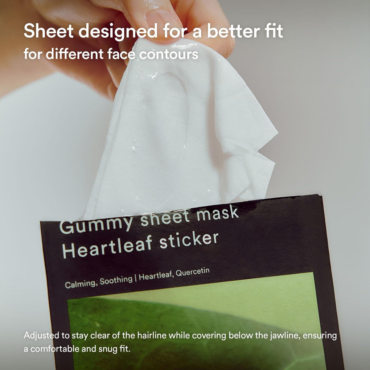 Abib Gummy Sheet Mask focusing on texture improvement for radiant skin.