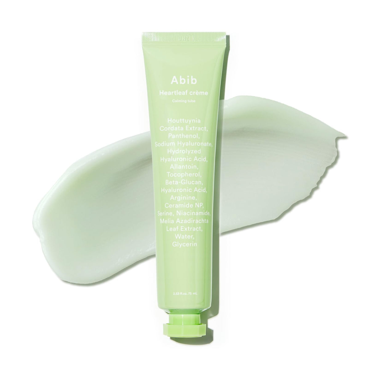 Abib Heartleaf Cream Calming Tube shows soothing packaging and hydrating formula