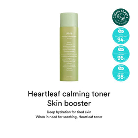 Abib Heartleaf Toner bottle open reveals gentle hydrating mist for calm skin.