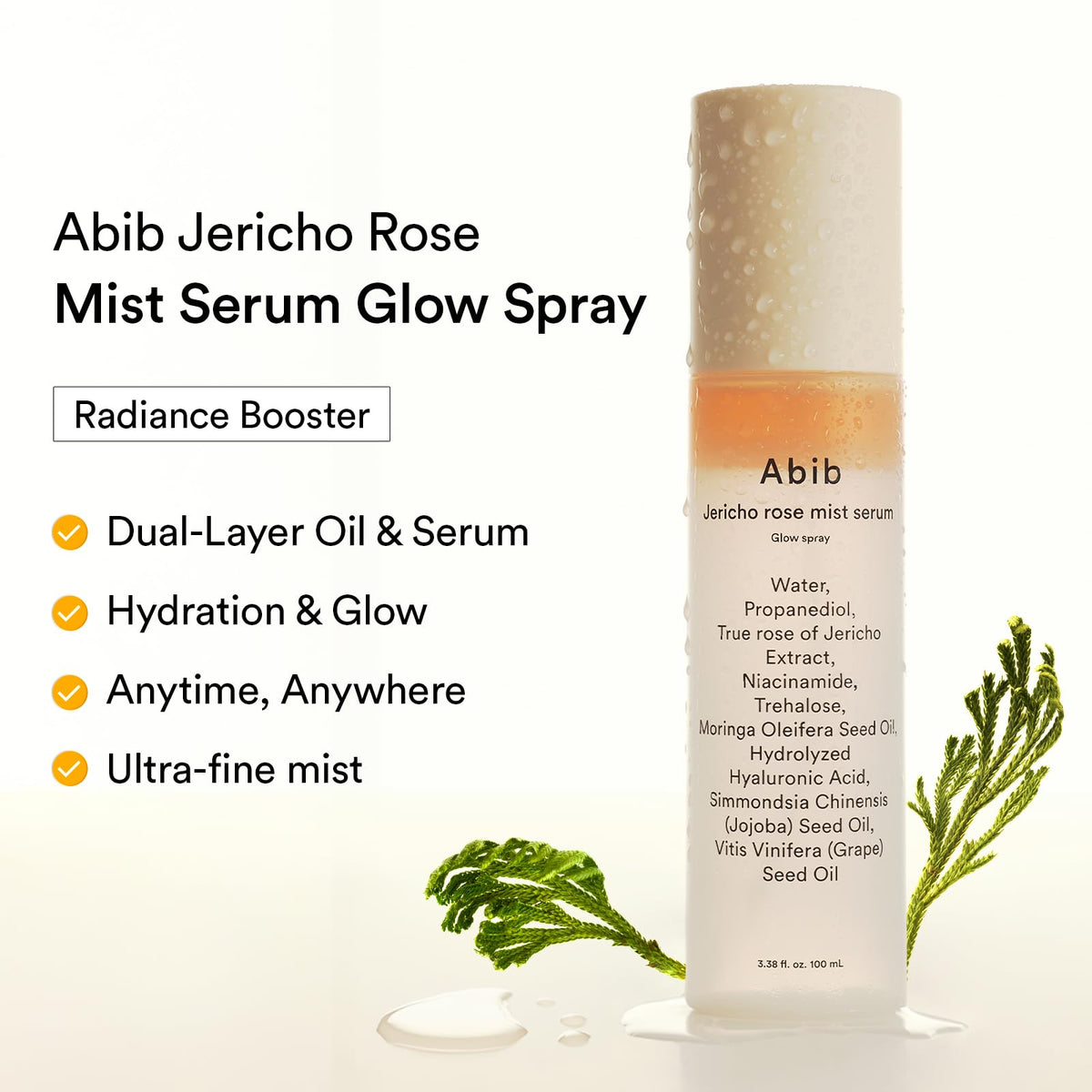 Abib Jericho Rose Mist Spritz application demonstrates quick hydration on the go