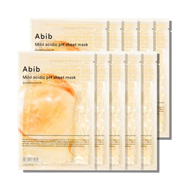 Abib Mild Acidic pH sheet mask with glutathiosome targeting blemishes for clearer skin.