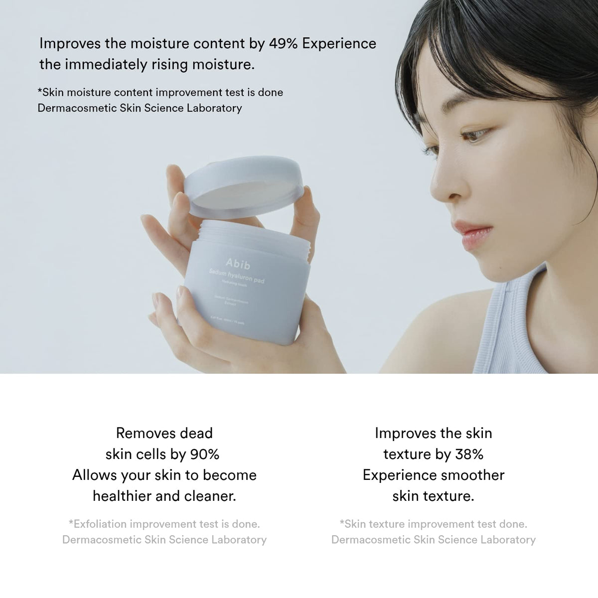 Abib Sedum Hyaluron Pad Hydrating Touch leaves a soft, dewy afterglow.