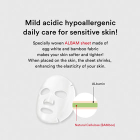 Abib sheet mask application image highlights comfortable fit and even coverage.