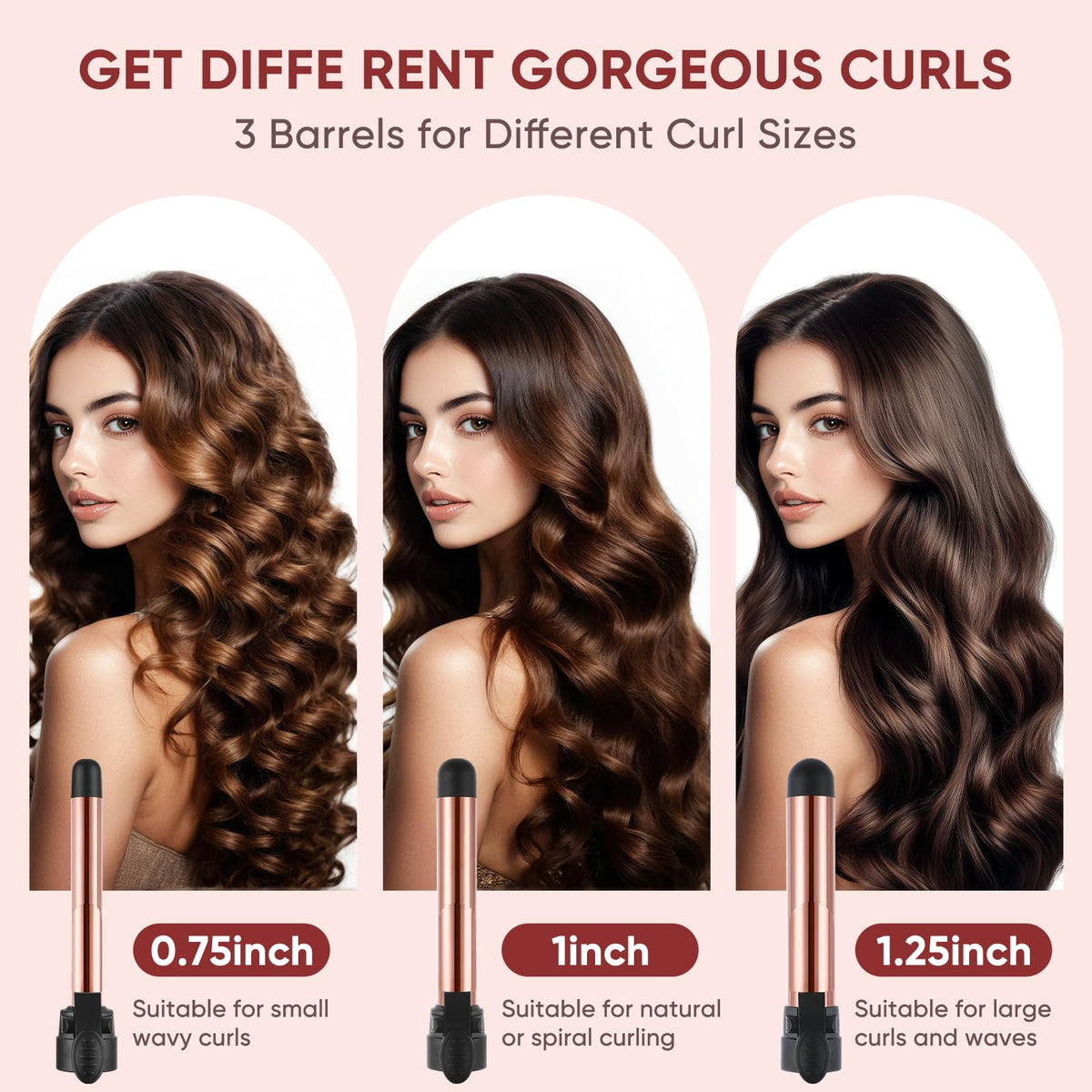 ABNER 0.75-inch barrel close-up for tight curls and defined texture.