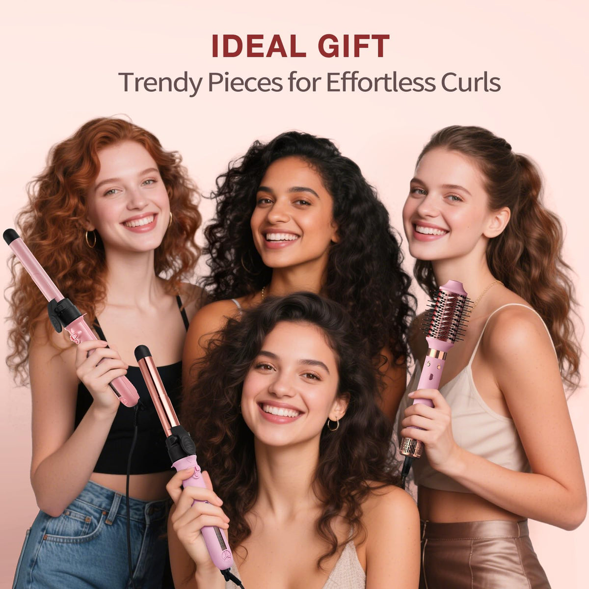 ABNER ceramic-coated barrel for smooth, shiny, frizz-free curls.