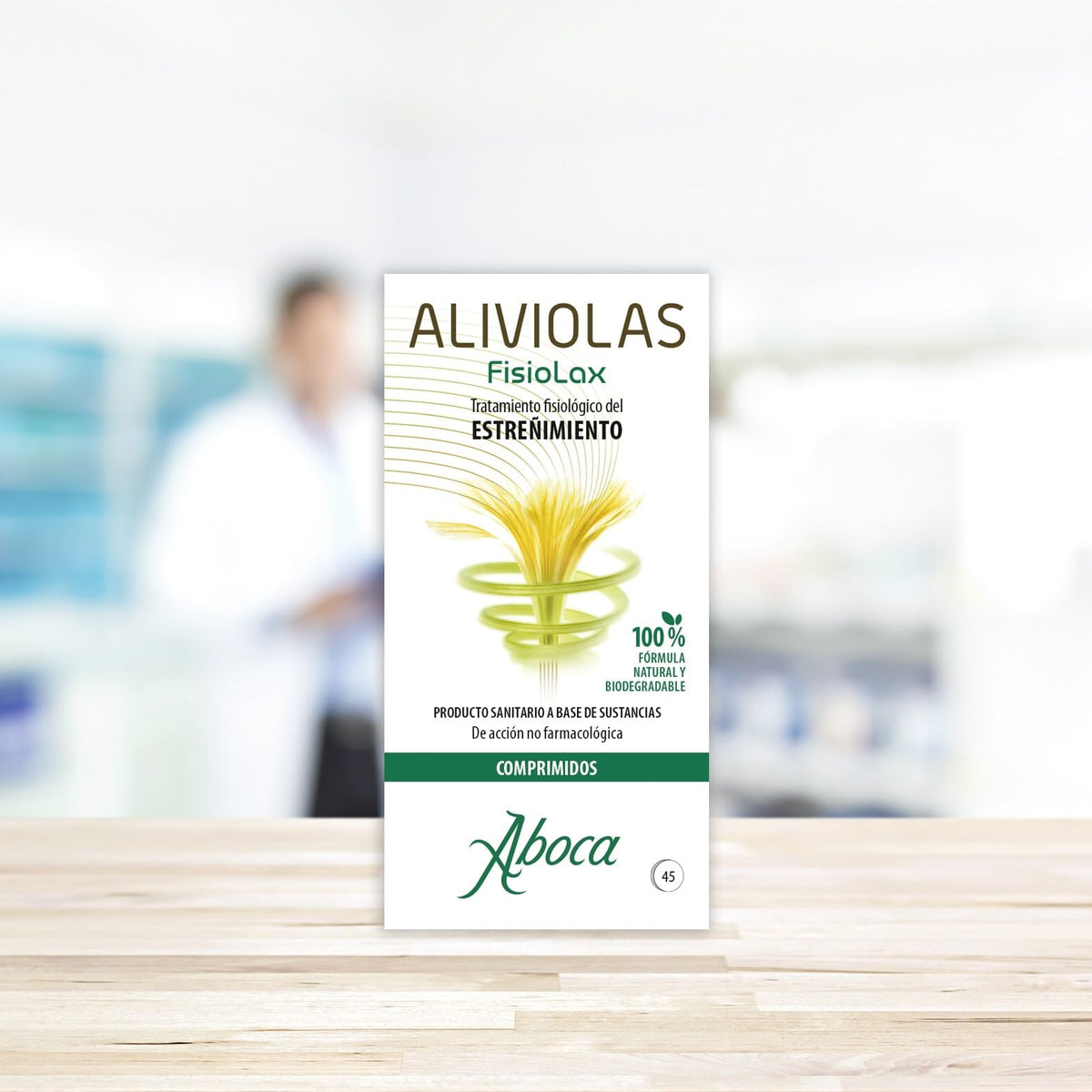 Aboca Fisiolax Aliviolas caplet bottle shown clearly