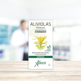 Aboca Fisiolax Aliviolas caplet bottle shown clearly